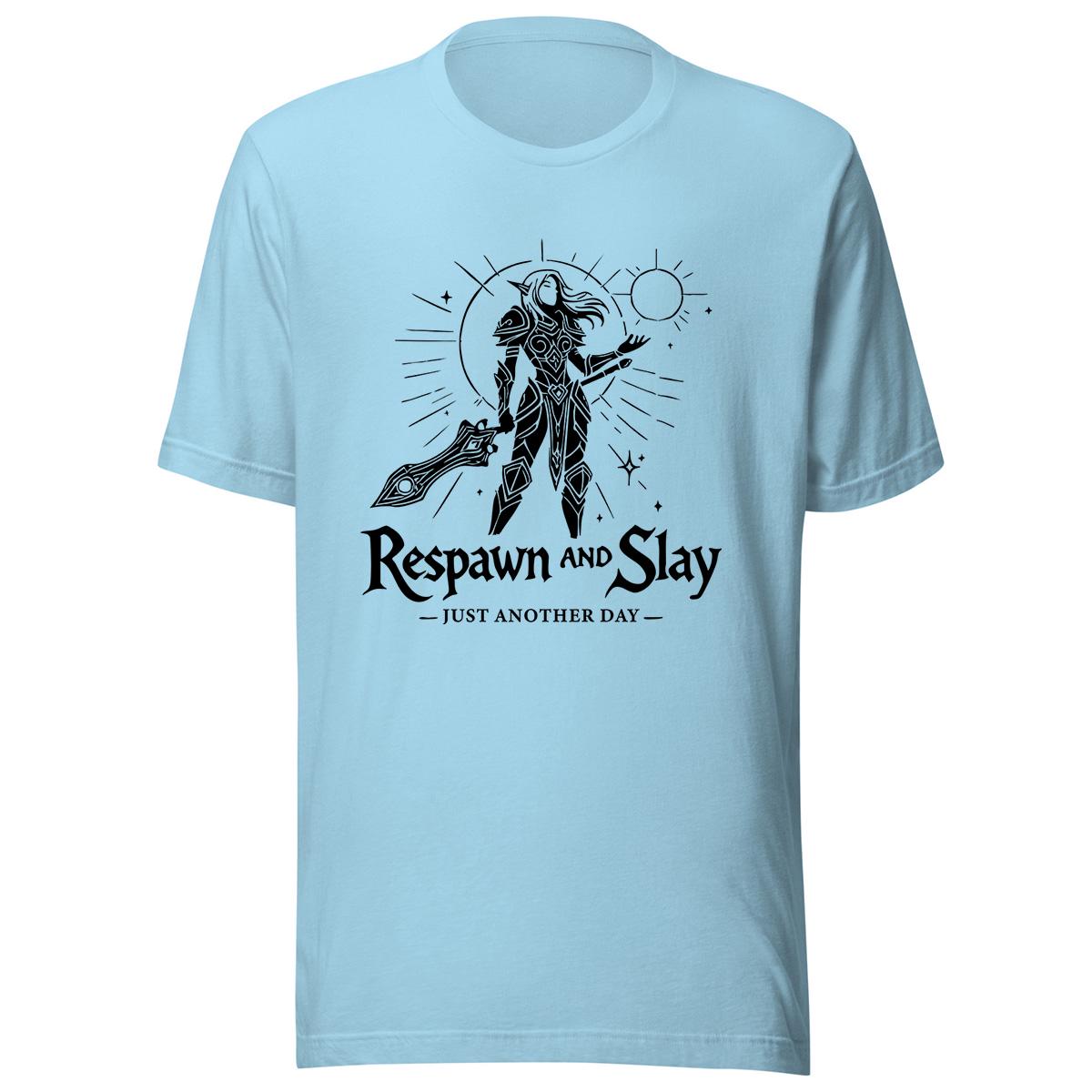 Gamer Girl Respawn & Slay Shirt, WoW Warcraft DnD Diablo Tee, RPG Gaming Apparel, Fantasy Gamer Gift for Her, Nerdy Geeky Girl Gaming Shirt