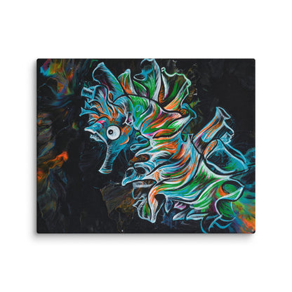Seahorse Acrylic Art Print, Coastal Ocean Animal Wall Art, Beach House Dorm Office Cubicle Home Decor, Neon Sea Creature Marine Life Artwork