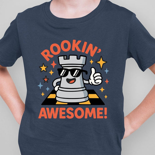 Rookin Awesome Kids Chess Shirt Funny Checkmate T-Shirt for Boys and Girls