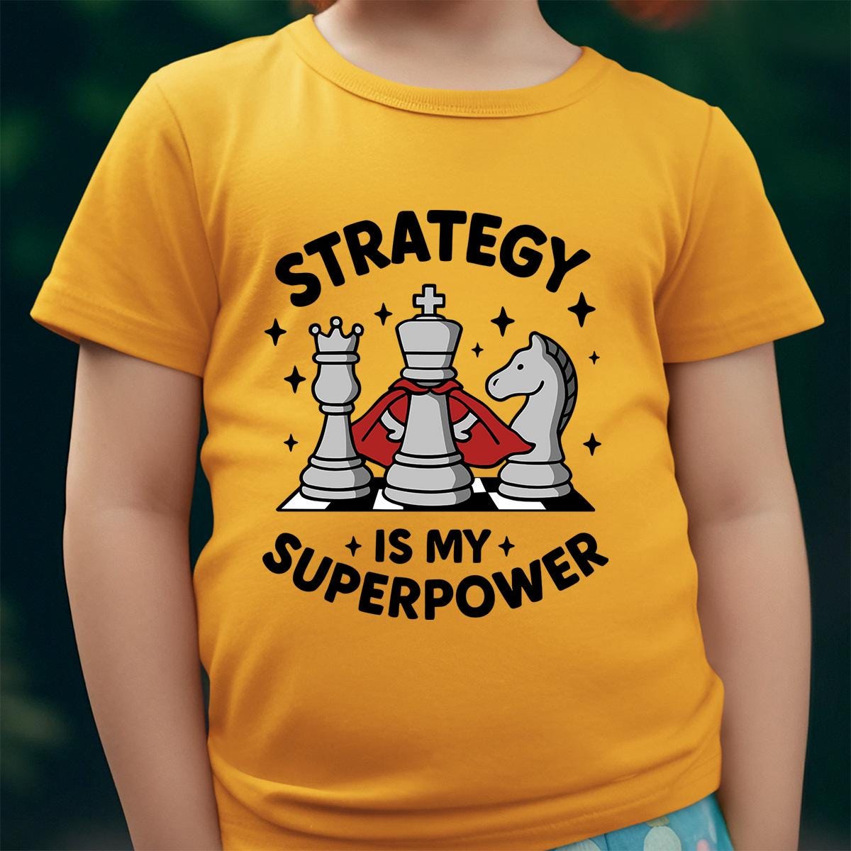 Chess Kids Shirt Strategy is My Superpower Design for Boys and Girls