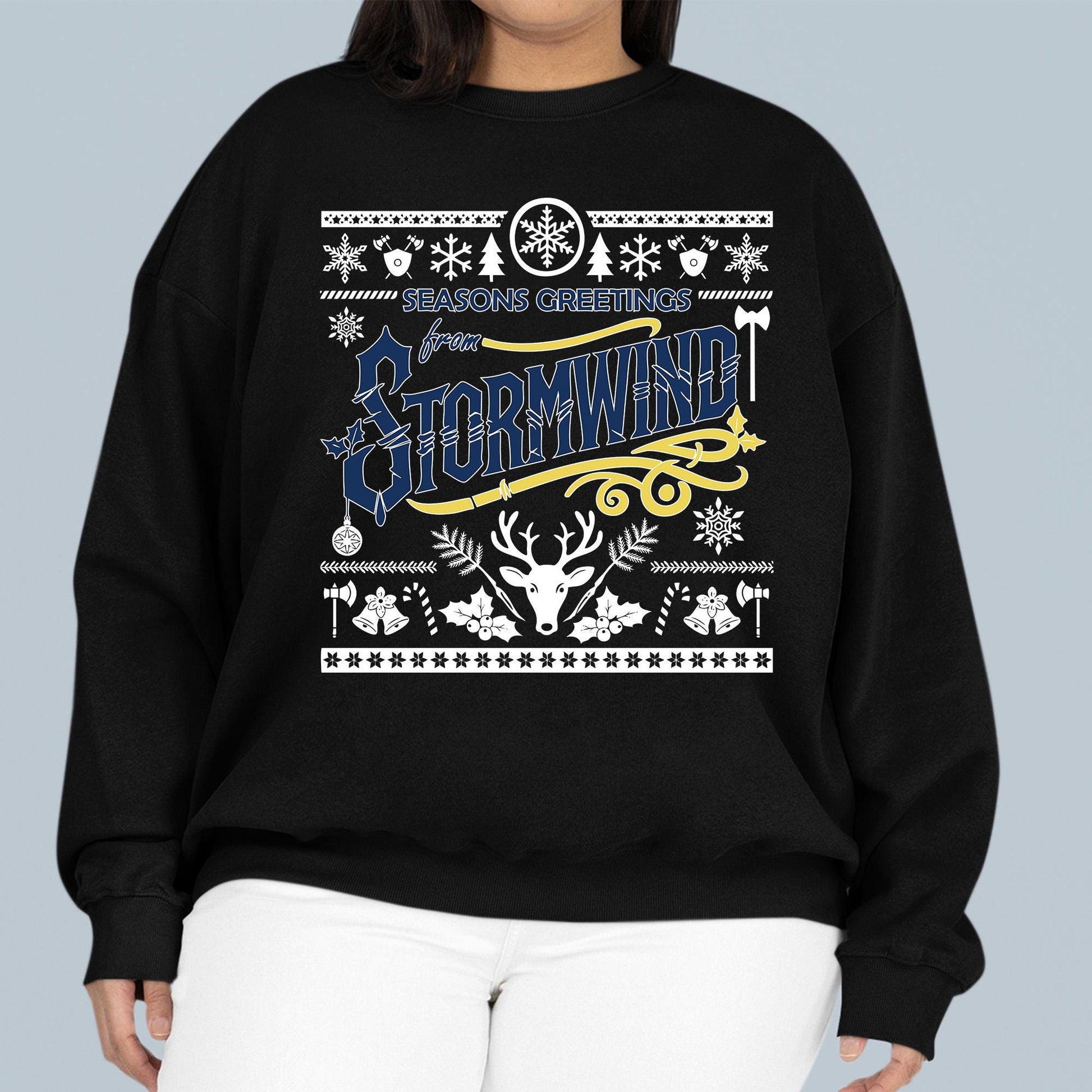Nerdy Xmas Gift for Alliance Fans – Fun Christmas sweater gift for World of Warcraft lovers who support the Alliance in-game and in spirit.