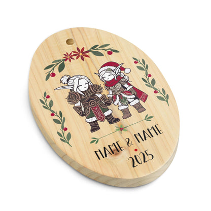 Custom Gamer Couple Holiday Gift Ornament – A fun and festive keepsake for gaming partners, perfect for nerdy Christmas celebrations.