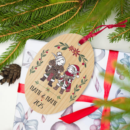 Gamer Elves Holiday Ornament for Nerdy Couples – Funny and cute Christmas tree decor for fantasy gaming fans in love.