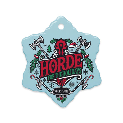 WoW Horde Christmas Tree Decor – Personalized ceramic ornament to celebrate the holidays in true Warcraft style.