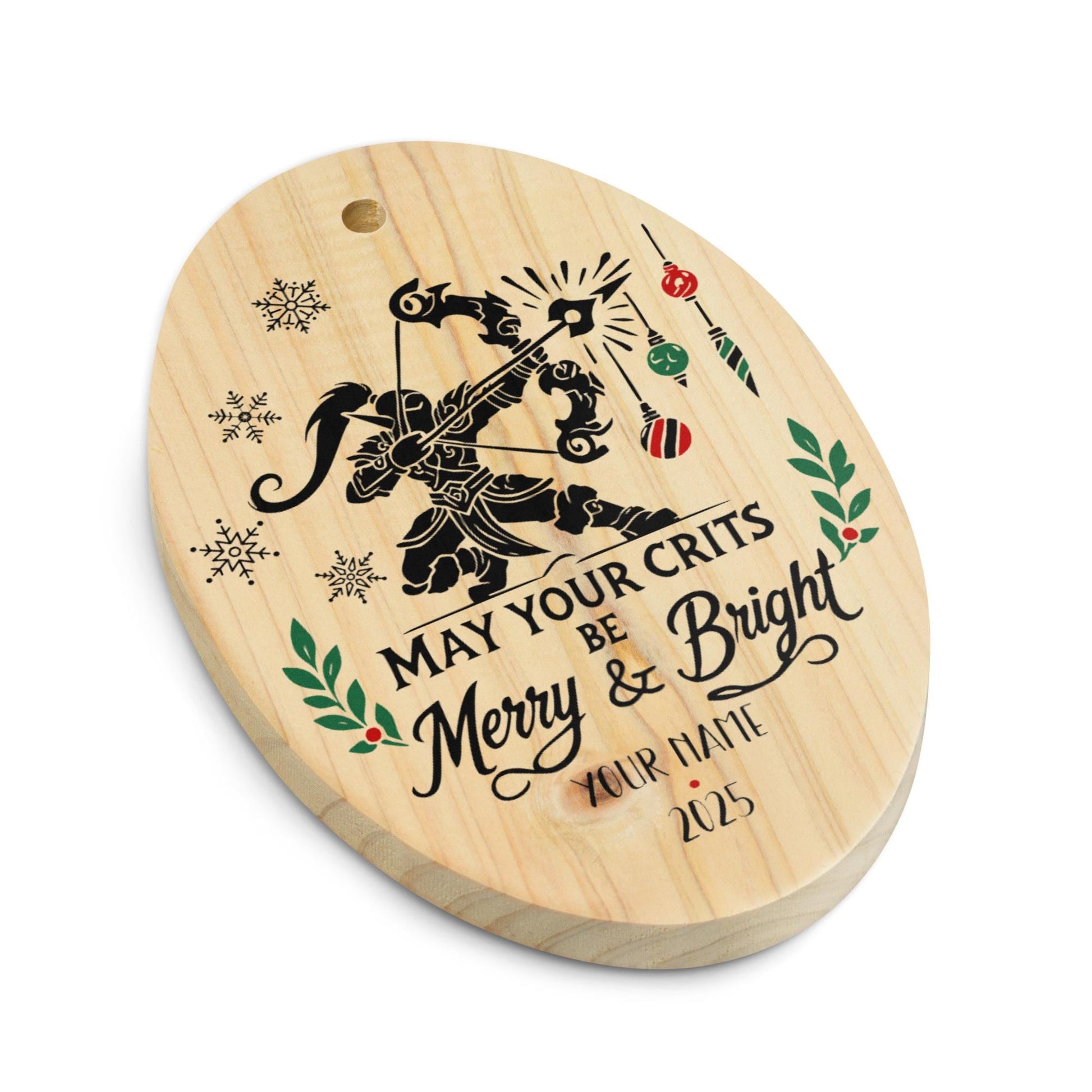 WoW MTG Nerd Holiday Tree Ornament – Perfect for decorating a fantasy gamer&#39;s Christmas tree with personalized flair.