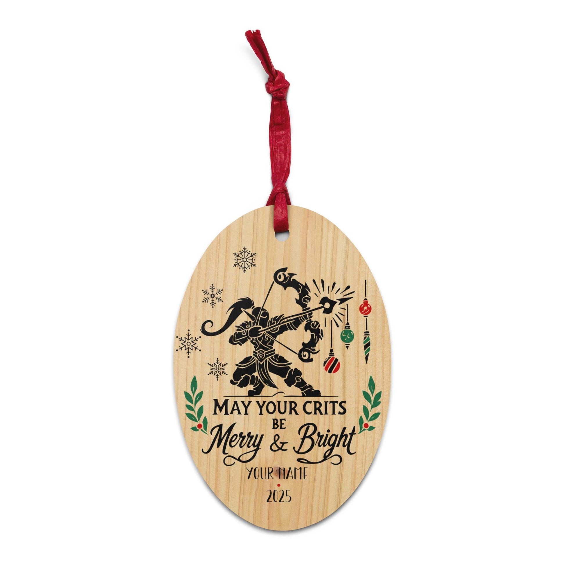 Crit-Themed Holiday Ornament for DnD Players – Celebrate critical hits and cozy holidays with this RPG-inspired decoration.