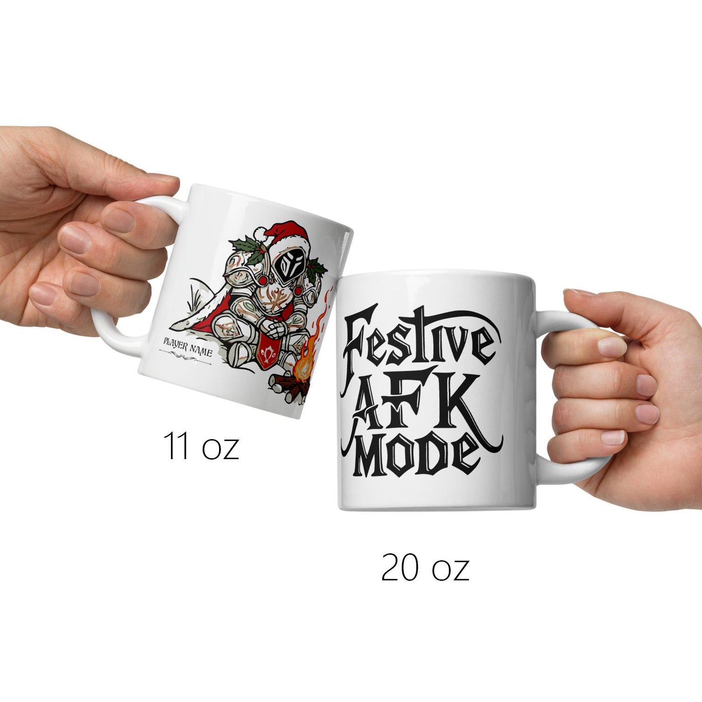 WoW Festive AFK Coffee Cup Gift – Great holiday mug for gamers who love World of Warcraft and nerdy seasonal humor.