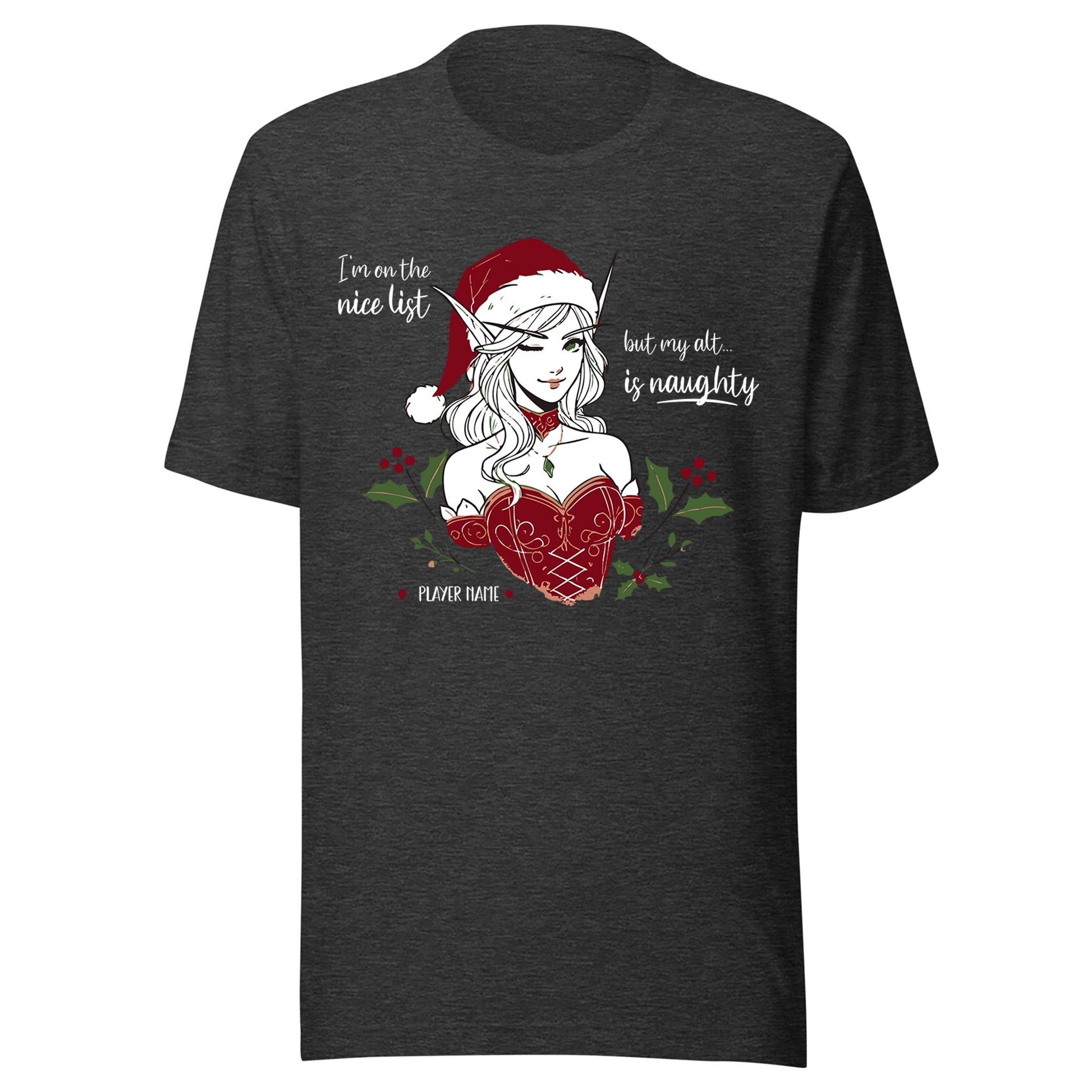 Nerdy Holiday Shirt for WoW Fans – Great Christmas gift idea for gamer girls who love kawaii style and MMORPG fun.