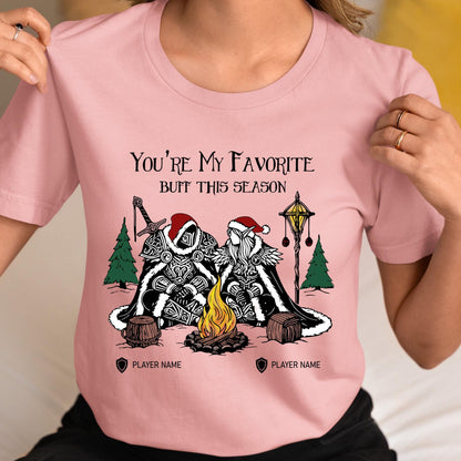 Matching Christmas Shirt for Gamer Couples – Personalized WoW-themed apparel for couples who level up together.