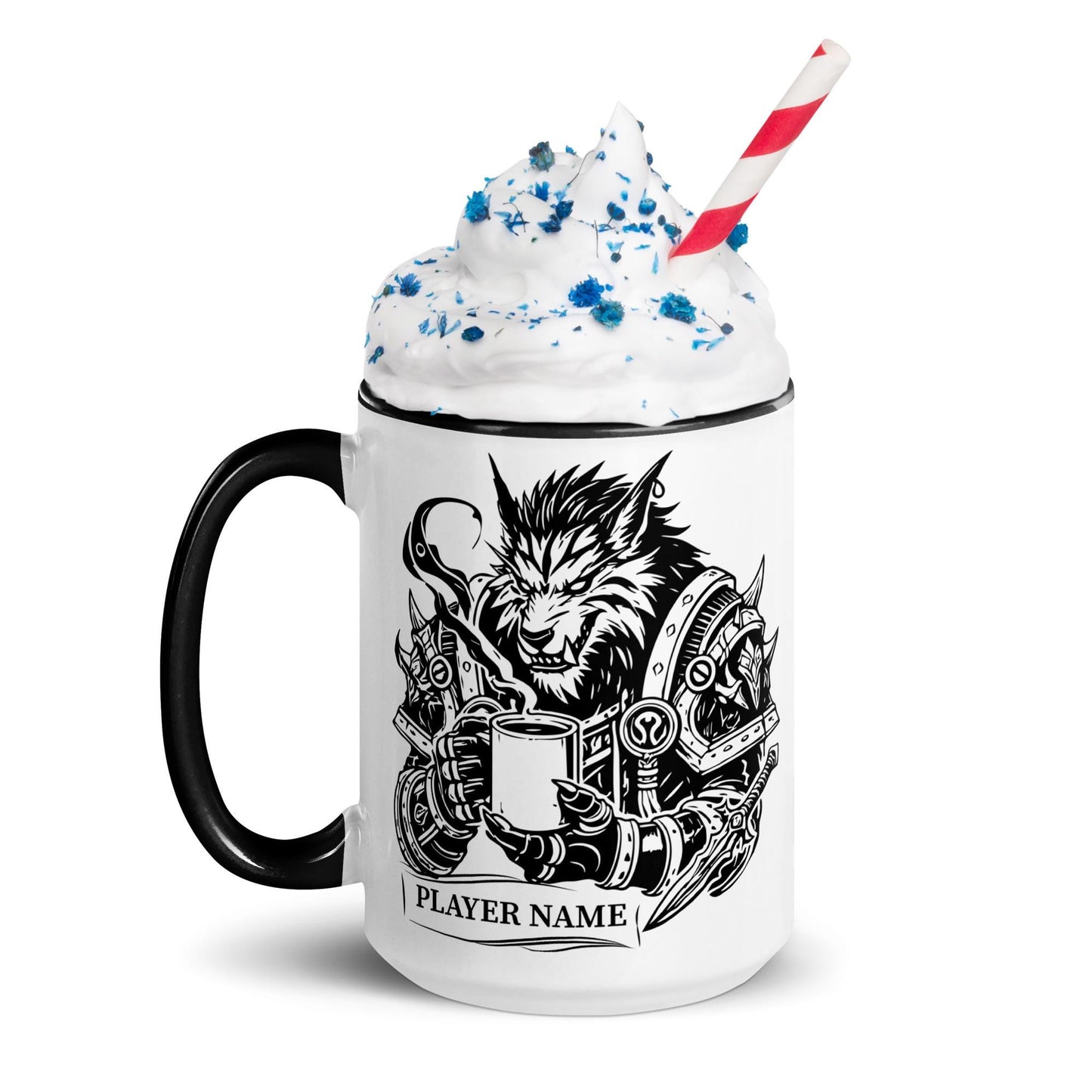 Personalize "Stay Feral" Warcraft Worgen Coffee Mug, WoW Alliance Warcraft Cup, Custom Werewolf Gift for Gamers, World of Warcraft Game Mug