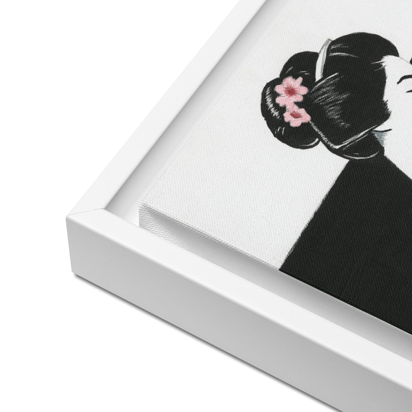 Japanese Geisha Kimono Acrylic Painting, Minimalist Modern Asian Wall Art Print, Elegant Oriental Woman Home Decor Zen Inspired Cultural Art