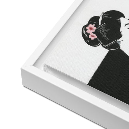 Japanese Geisha Kimono Acrylic Painting, Minimalist Modern Asian Wall Art Print, Elegant Oriental Woman Home Decor Zen Inspired Cultural Art