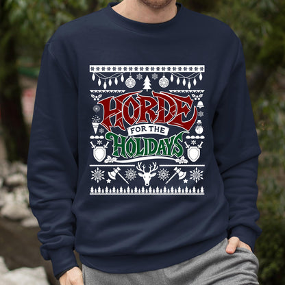 MMORPG Gamer Christmas Sweater – Show off your Horde allegiance with this funny and festive Warcraft sweater, perfect for holiday parties.