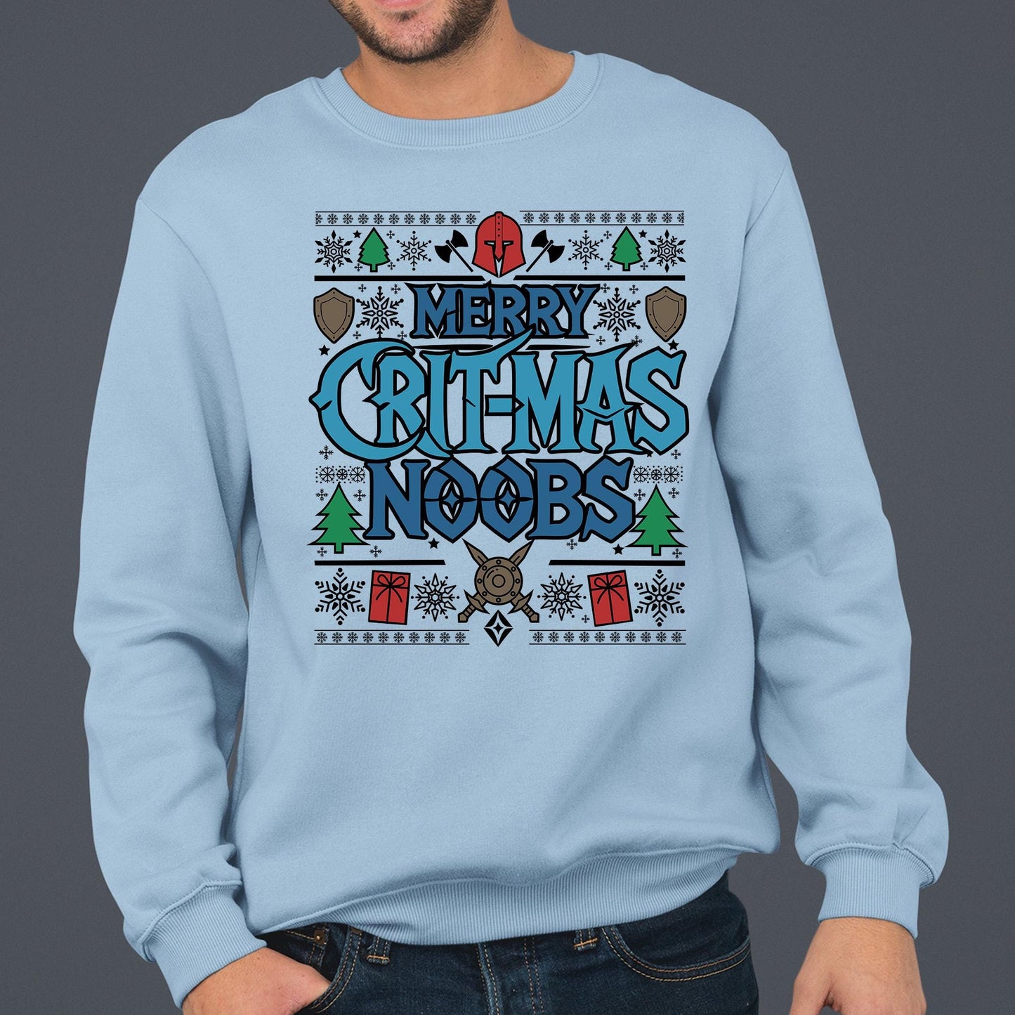 Fantasy Gaming Gift Nerd Christmas Sweater – Ideal cozy holiday gift for nerds and geeks who love WoW, Dungeons & Dragons, and Magic the Gathering.