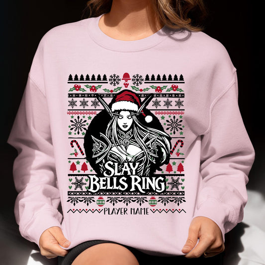 Fantasy Gaming Gift for Her – Cozy and customizable Christmas sweater perfect for RPG-loving gamer girls this holiday season.