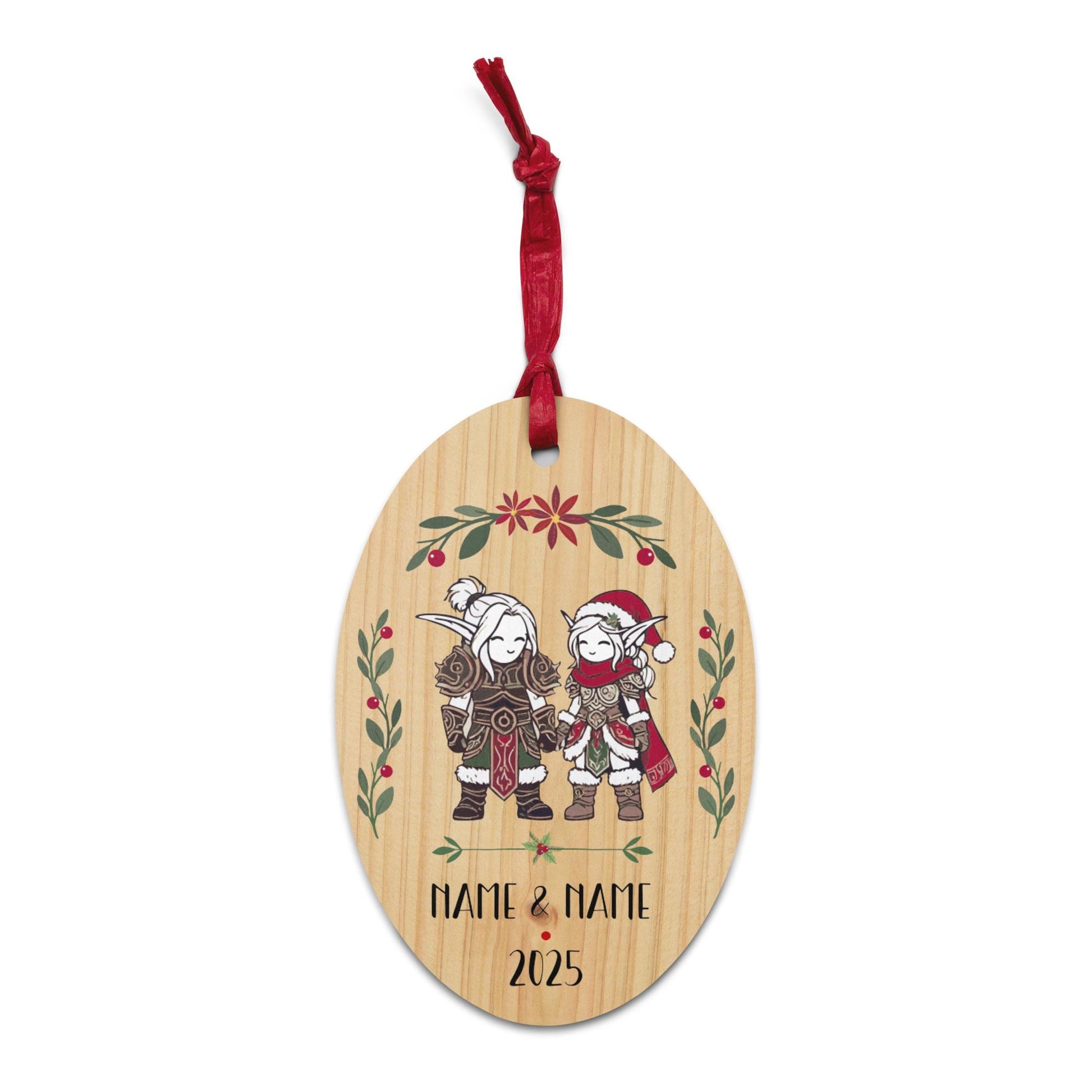 Couples Gaming Ornament Custom WoW DnD Gift – Ideal gift for couples who play together and celebrate their love through RPGs.