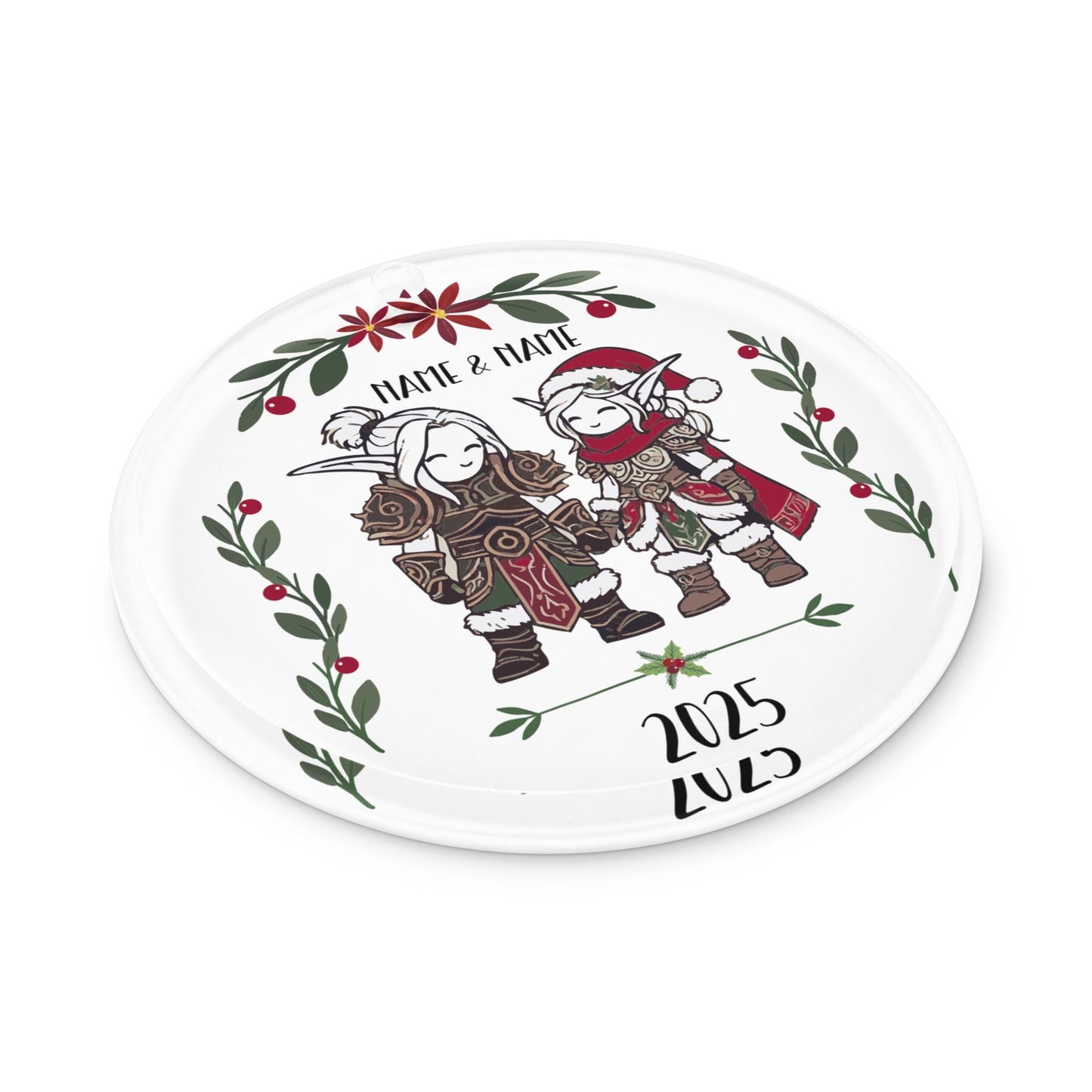 Nerdy Christmas Tree Decoration for Gamers – Add gamer charm to your holiday tree with this personalized elves ornament.