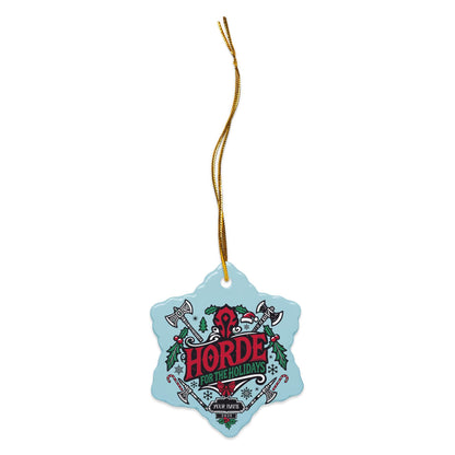 Custom Gamer Christmas Ornament WoW Horde Edition – Festive tree decoration for World of Warcraft enthusiasts.