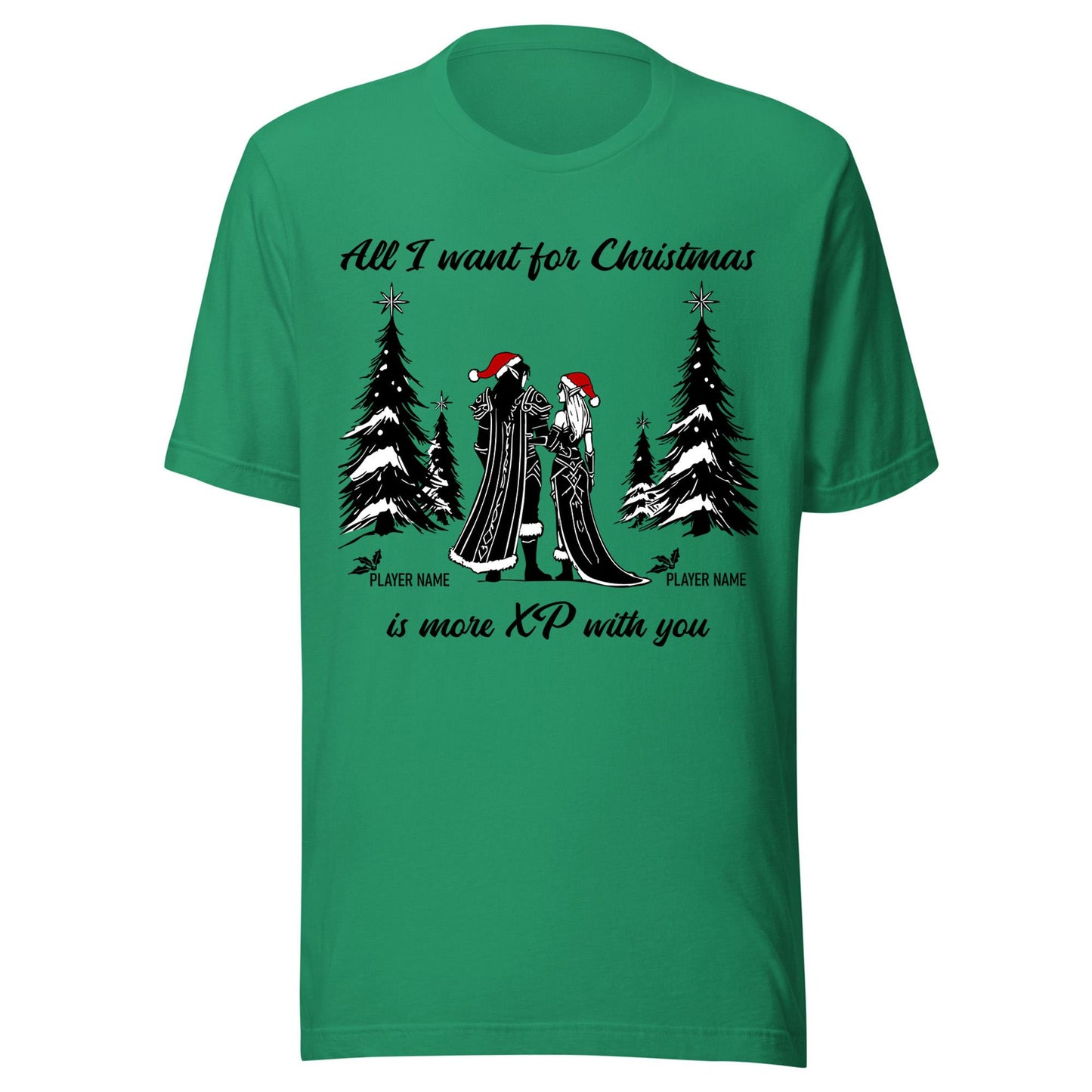 Gamer Couple Holiday Gift for Him Her – Cozy and personalized WoW shirt perfect for couples who love MMORPGs and Christmas cheer.