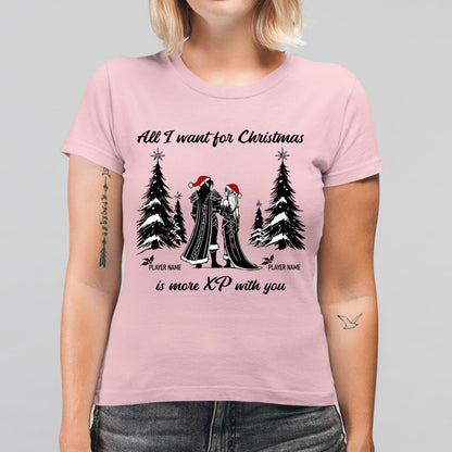 Matching WoW Couple Christmas Shirt – Personalized tee for gamer couples who raid together and celebrate the season.