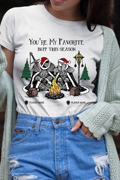 World of Warcraft Christmas Shirt for Couples – Festive matching tee for gamers who party up in raids and real life.