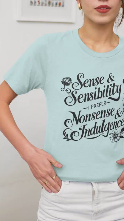Jane Austen Sense & Sensibility Quote Shirt, Jane Austen Gift TShirt, Librariancore Book Lover Gift, Bookish Things Classic Literature Shirt
