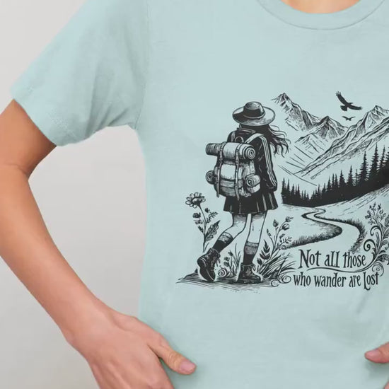 Not All Who Wander Shirt, Lord of the Rings Book Quote Shirt, Inspirational Travel Shirt, Wanderlust Travelers Tshirt Camper Hikers Gift