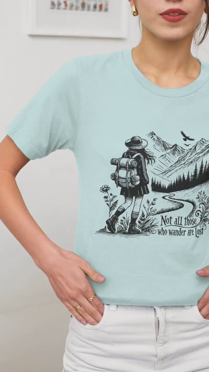 Not All Who Wander Shirt, Lord of the Rings Book Quote Shirt, Inspirational Travel Shirt, Wanderlust Travelers Tshirt Camper Hikers Gift