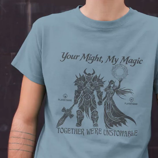Personalize Warcraft Unstoppable Couple Shirt, World of Warcraft Gamer Couple Shirt, Gaming Shirt for WoW Couples Warcraft Anniversary Gift