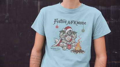 Personalize Festive AFK Mode Gamer Shirt, World of Warcraft Holiday T-shirt WoW D&D MTG Christmas Gift Custom Nerdy Gamer Christmas Shirt