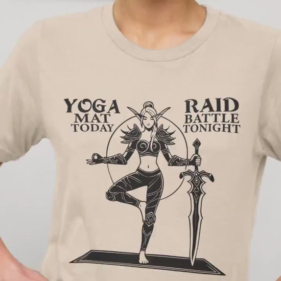 World of Warcraft Yoga & Battle Raid Shirt, WoW Raid Night Gaming Merch, DnD Raiding Gamers Geeky Yogi Gift Funny Nerdy Gamer Girl Shirt