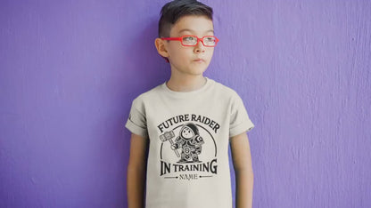 Personalize Raider in Training Shirt, Warcraft DnD MtG Diablo Kid Shirt, Fantasy Gamer Tee, WoW Nerdy Gift for Young Gamers, Geeky Kid Shirt