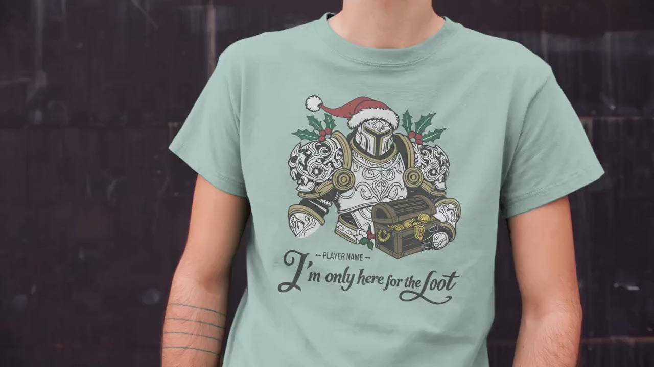 Personalize Here for the Loot WoW Shirt, World of Warcraft Christmas T-shirt WoW D&D MTG DnD Christmas Gift Custom Nerdy Gamer Holiday Shirt