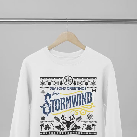 Personalize WoW Alliance Ugly Christmas Sweater, World of Warcraft Christmas Sweater, Gamer Holiday Gamer Cozy Sweatshirt Nerdy Xmas Gift