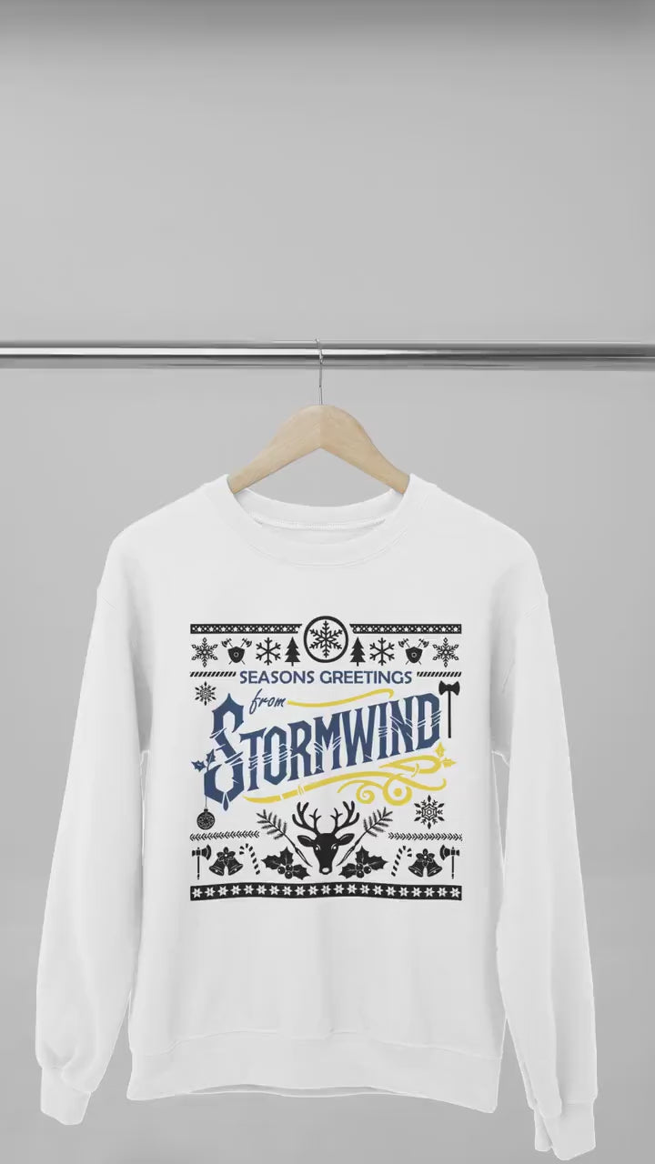Personalize WoW Alliance Ugly Christmas Sweater, World of Warcraft Christmas Sweater, Gamer Holiday Gamer Cozy Sweatshirt Nerdy Xmas Gift