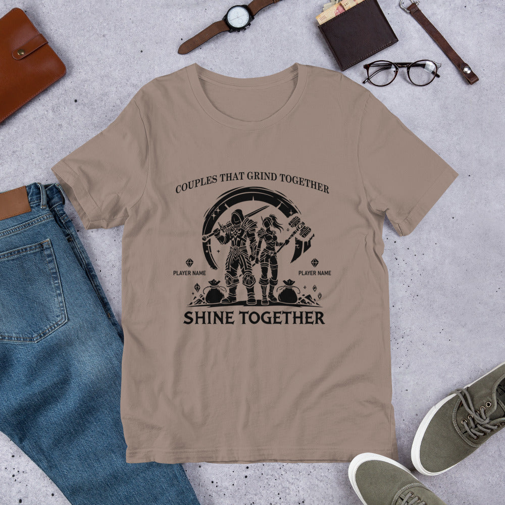 Couples Who Grind Together, Shine Together Shirt (Personalize)